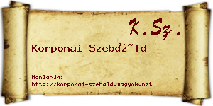 Korponai Szebáld névjegykártya